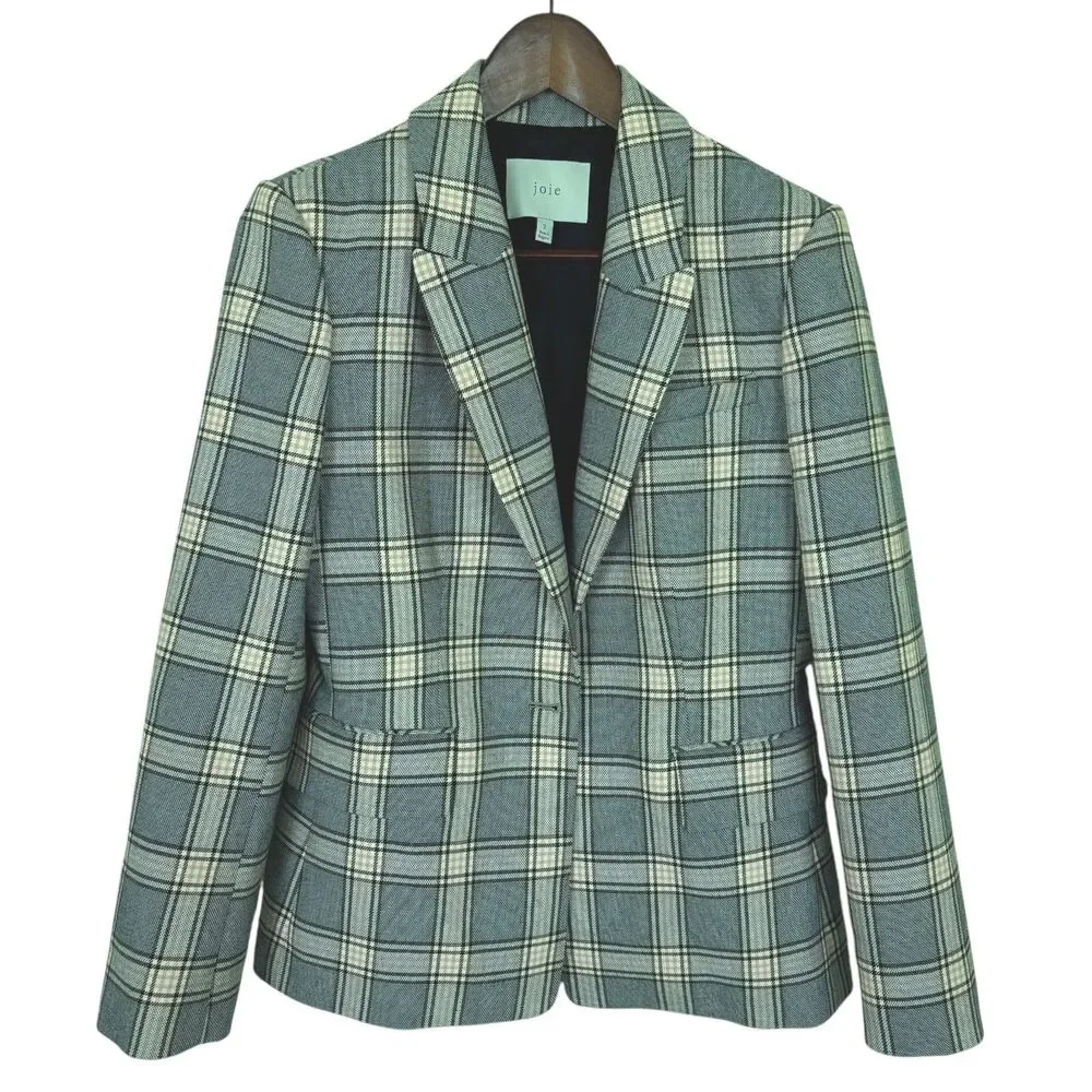 Joie Anilah Plaid Blazer Blue & Pink Women’s Size 2 MSRP: $328 - Picture 5 of 8